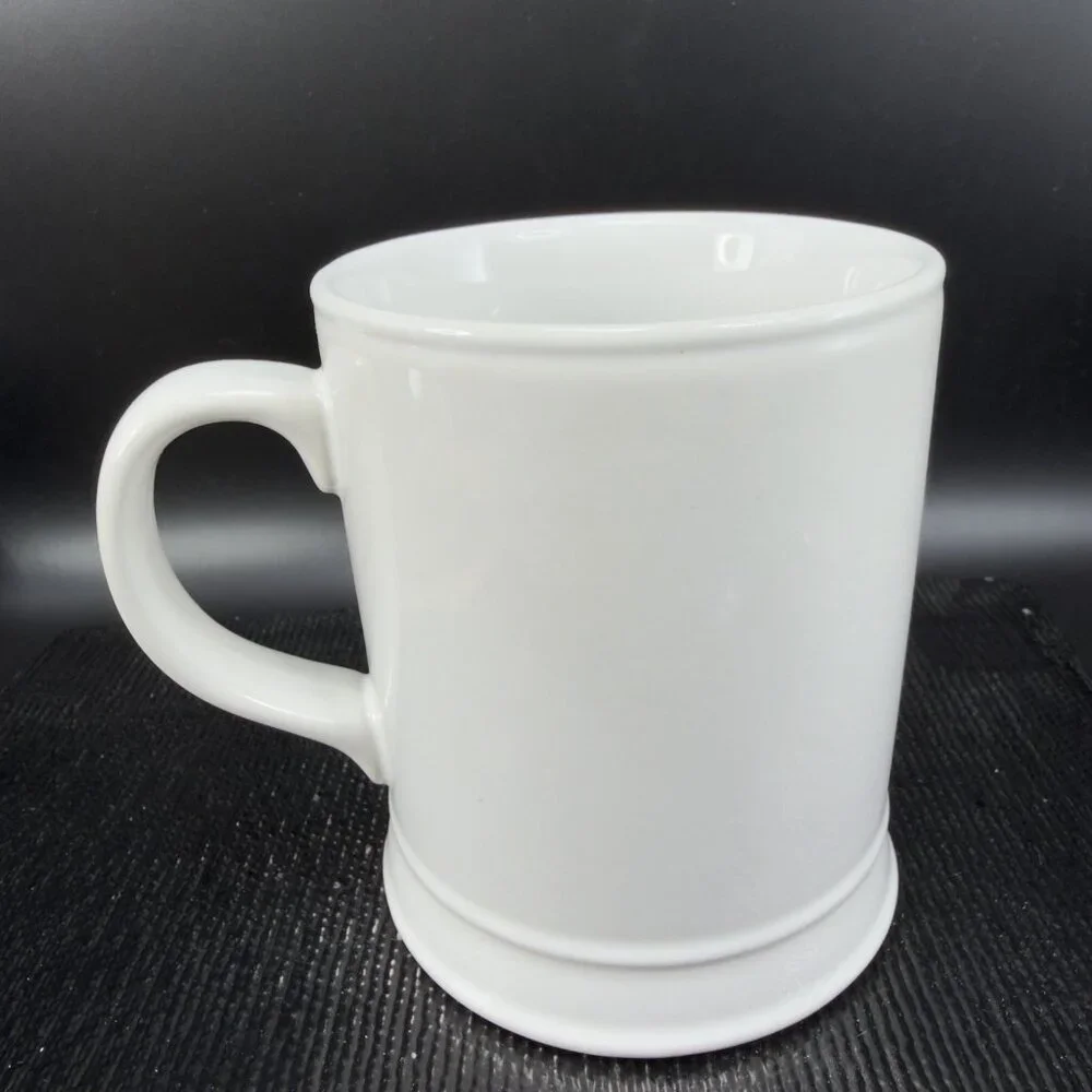 Pottery‎ Barn Monogram Letter B White Raised Letter Ceramic Stoneware Cup Mug